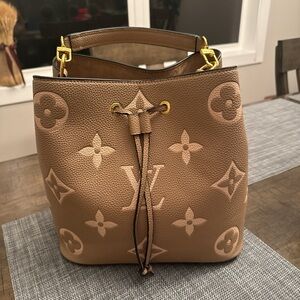 Louis Vuitton Tan/Brown Monogram Empreinte Drawstring Bucket Bag